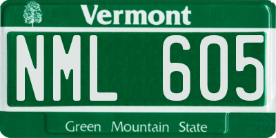 VT license plate NML605