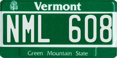 VT license plate NML608