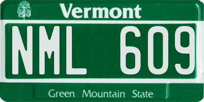 VT license plate NML609