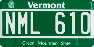 VT license plate NML610