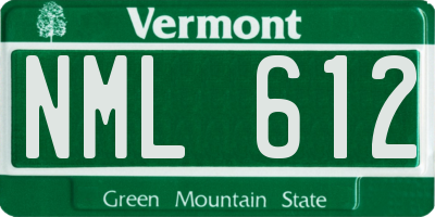 VT license plate NML612