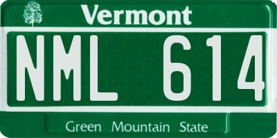 VT license plate NML614