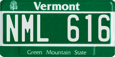 VT license plate NML616
