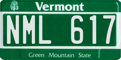 VT license plate NML617