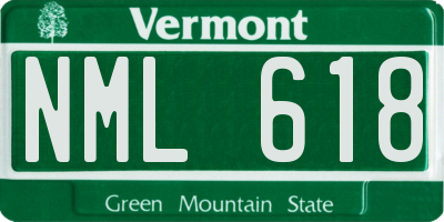 VT license plate NML618