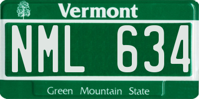 VT license plate NML634