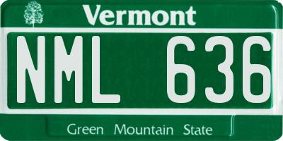 VT license plate NML636