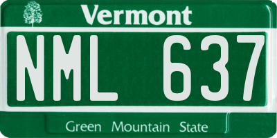 VT license plate NML637