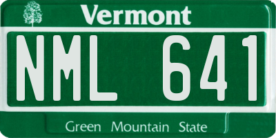 VT license plate NML641
