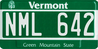 VT license plate NML642