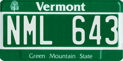 VT license plate NML643