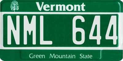 VT license plate NML644