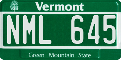 VT license plate NML645
