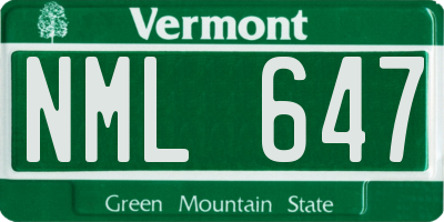 VT license plate NML647