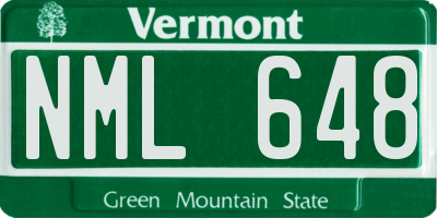 VT license plate NML648