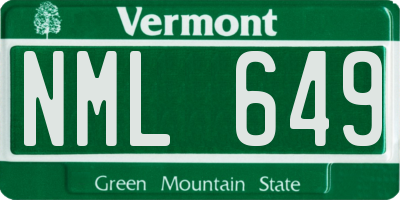 VT license plate NML649
