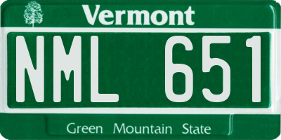 VT license plate NML651
