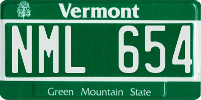 VT license plate NML654