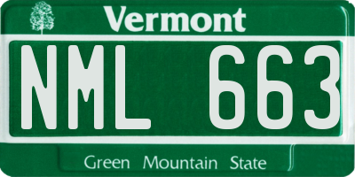 VT license plate NML663