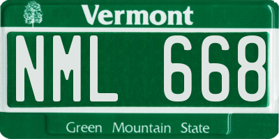 VT license plate NML668