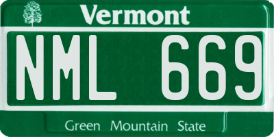 VT license plate NML669