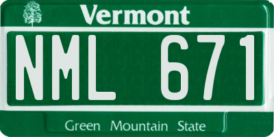 VT license plate NML671