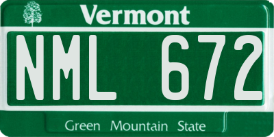 VT license plate NML672