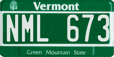 VT license plate NML673