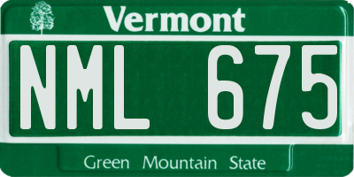 VT license plate NML675