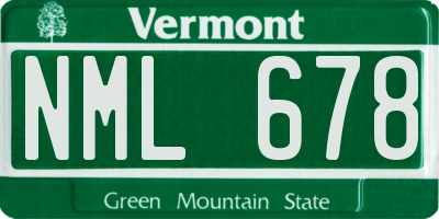 VT license plate NML678