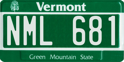 VT license plate NML681