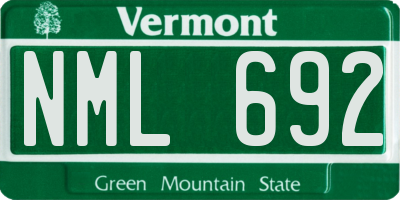 VT license plate NML692