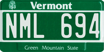 VT license plate NML694