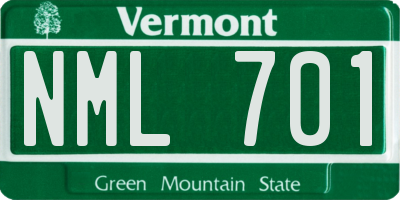 VT license plate NML701