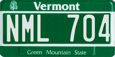 VT license plate NML704