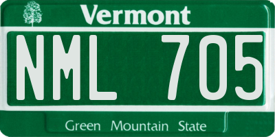 VT license plate NML705