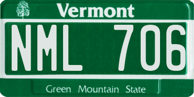 VT license plate NML706