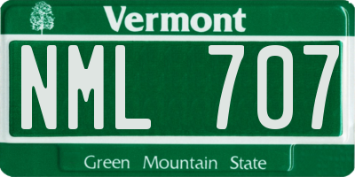VT license plate NML707