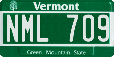 VT license plate NML709