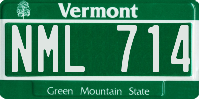 VT license plate NML714