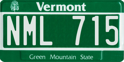 VT license plate NML715