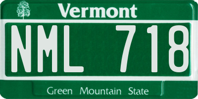 VT license plate NML718