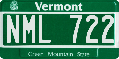 VT license plate NML722