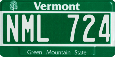 VT license plate NML724