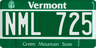 VT license plate NML725