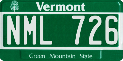 VT license plate NML726