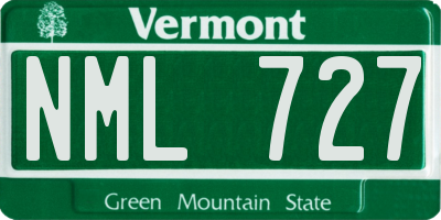 VT license plate NML727