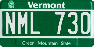 VT license plate NML730