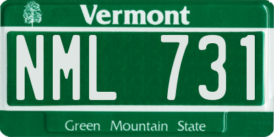 VT license plate NML731