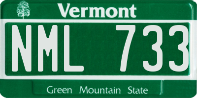 VT license plate NML733